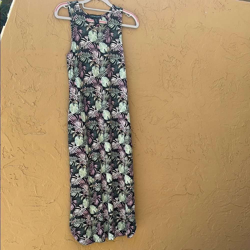 Cynthia Rowley Sleeveless Palm Print Sundress